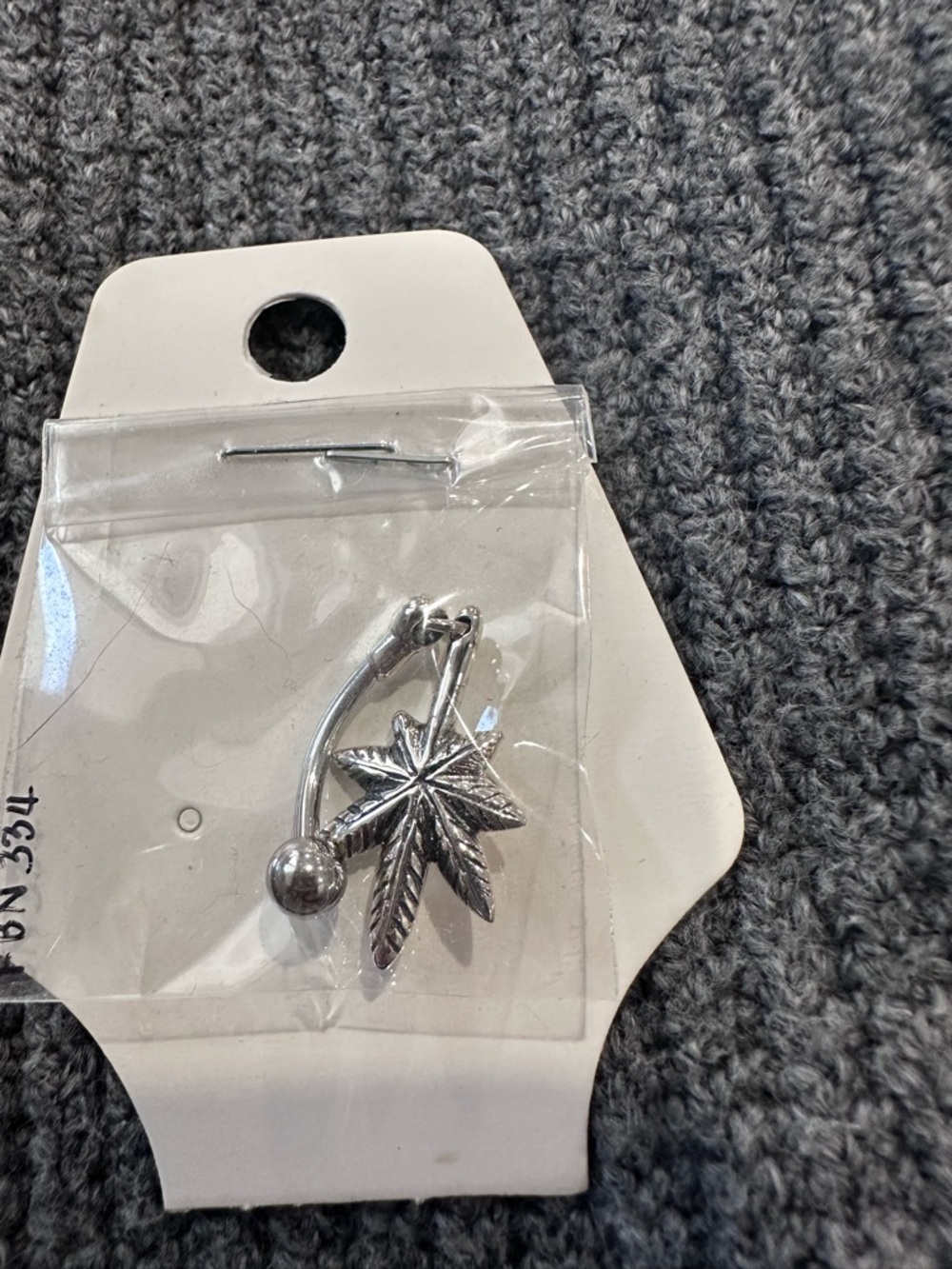 Silver Leaf Dangle Belly Ring